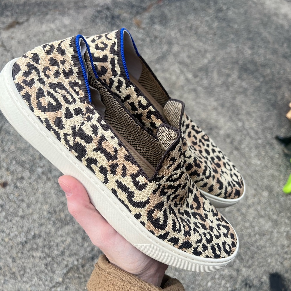Rothy's Leopard Print Slip-On Sneakers
